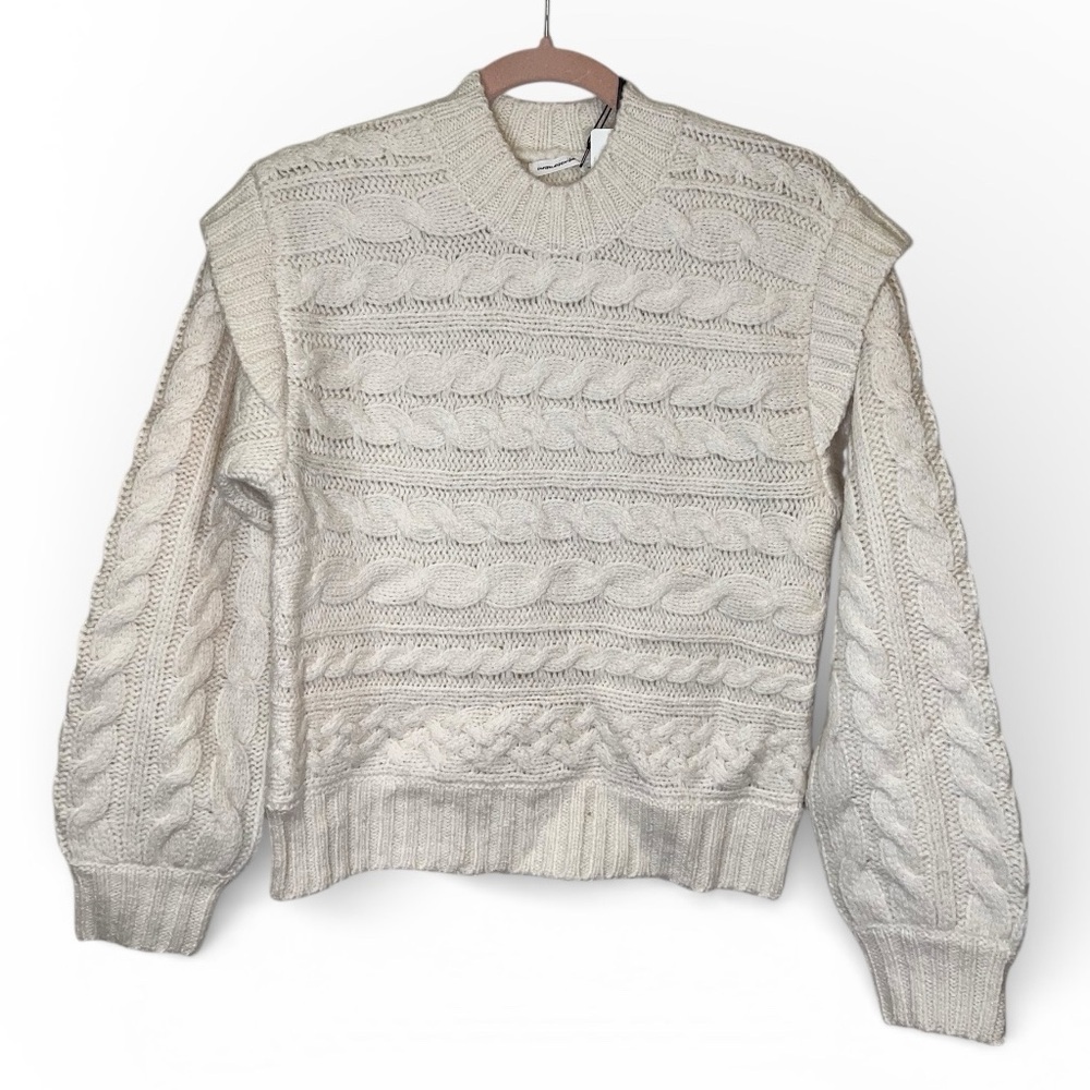 Unsubscribed Alpaca Wool Cable Knit Mockneck Sweater Size Small NWT very soft